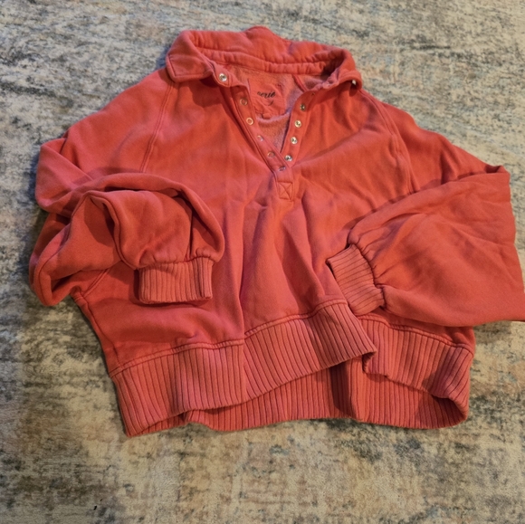 aerie Tops - Aerie collar button down crop sweatshirt SZ Medium